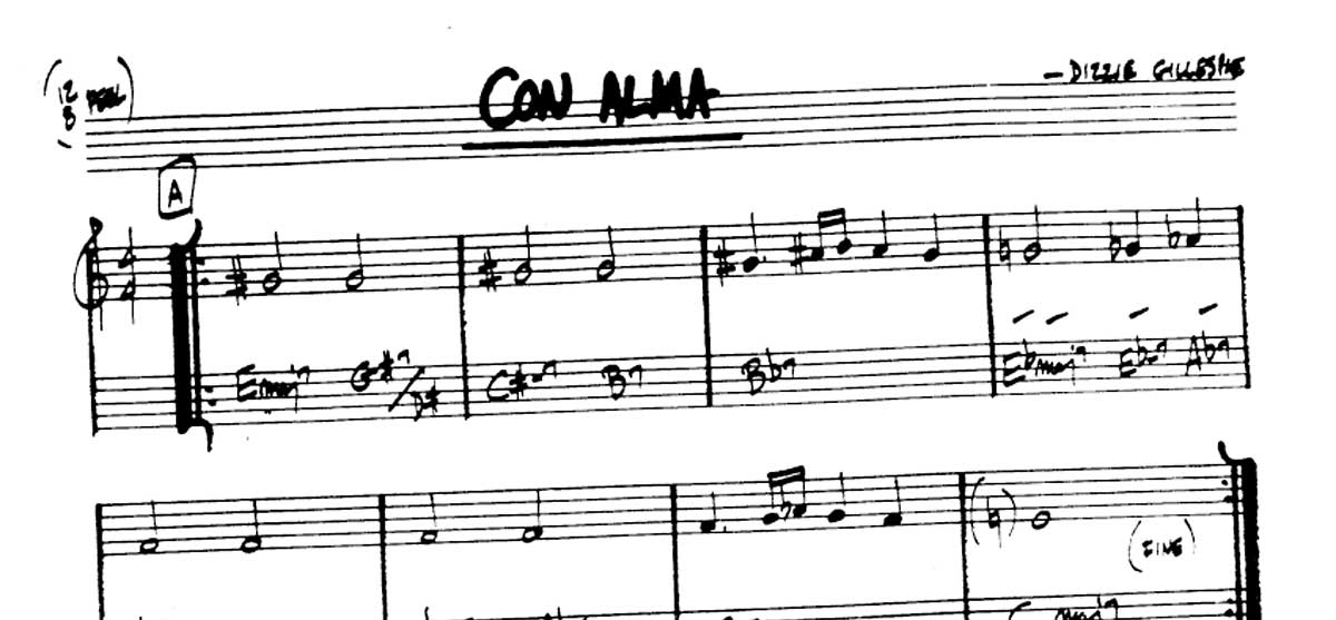 Exccerpt of Con Alma sheet music by Dizzy Gillespie