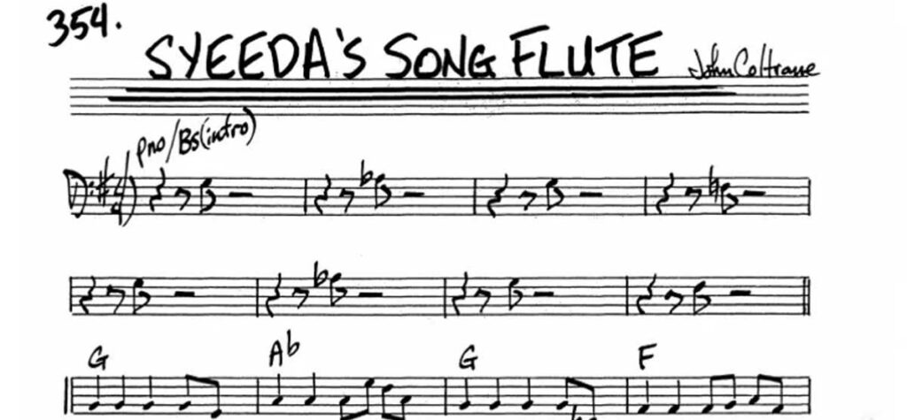 John Coltrane's Syeeda's Song Flute lead sheet